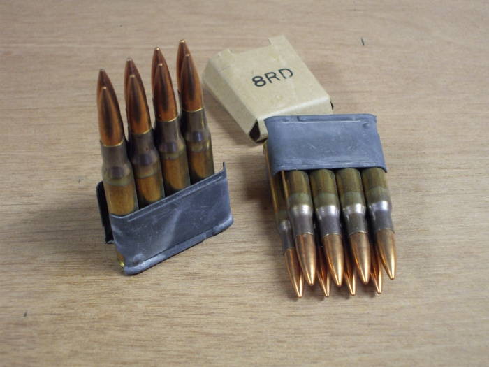 Greek surplus .30-06 Springfield ammunition, for an M1 Garand.
