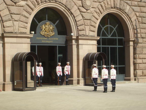 Honor guard at the office of the Bulgarian president, in Sofia, Bulgaria.