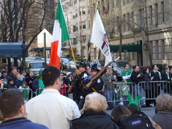 NYPD unit carrying M1 Garand rifles in the Saint Patrick's Day parade in New York.