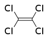 Skeleton model of tetrachloroethylene from https://en.wikipedia.org/wiki/Tetrachloroethylene, GNU Free Documentation License.