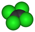 3D model of tetrachloroethylene from https://en.wikipedia.org/wiki/Tetrachloroethylene, GNU Free Documentation License.
