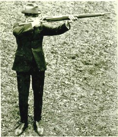 John Garand with his M1921 rifle design.