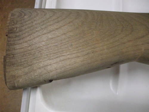 Dishwasher cleaning of an M1 Garand rifle stock.  Light wood after cleaning.