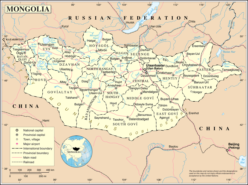 Map of Mongolia from https://en.wikipedia.org/wiki/Outline_of_Mongolia