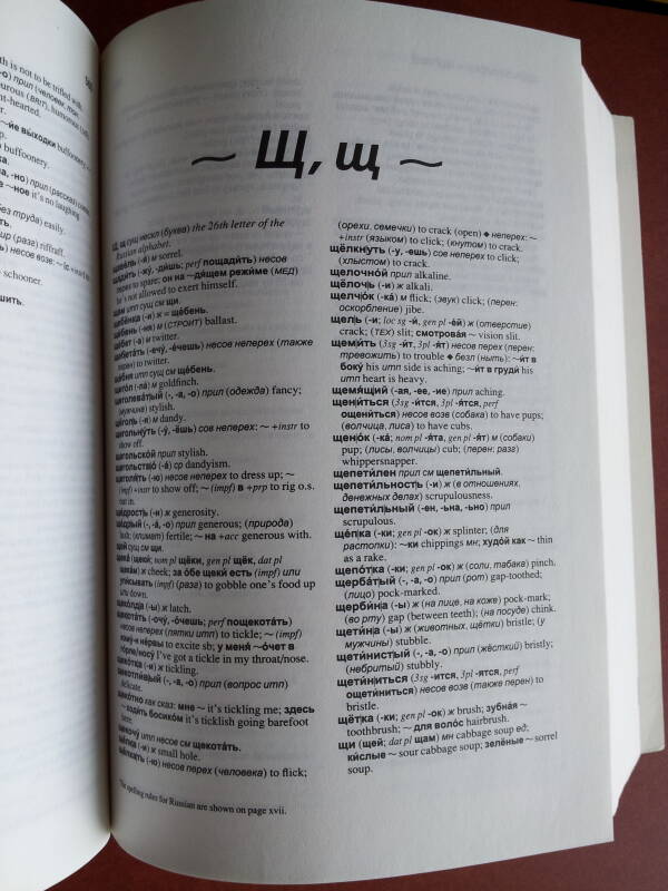 General-purpose Russian-English / English-Russian dictionary, 1st page for Щ