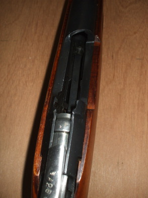 Bolt, receiver and chamber of an Izhevsk Mosin-Nagant or Three-line Rifle or Vintovka Mosina.